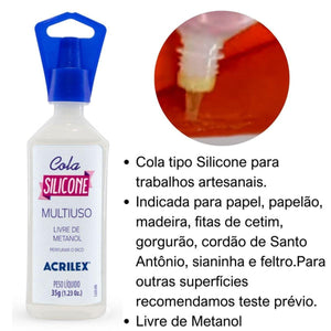 Cola Silicone Acrilex Multiuso 35g - Palácio da Arte