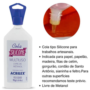 Cola Silicone Acrilex Multiuso 95g - Palácio da Arte