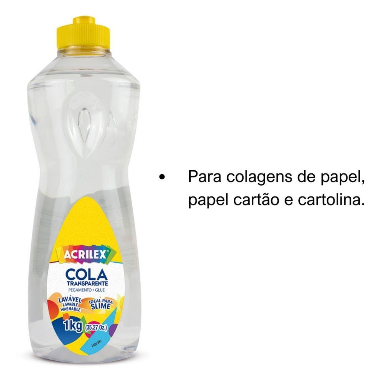 Cola Transparente Acrilex 1Kg - Palácio da Arte