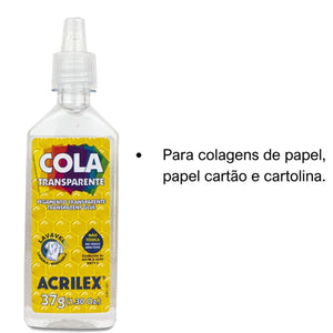 Cola Transparente Acrilex 37g - Palácio da Arte