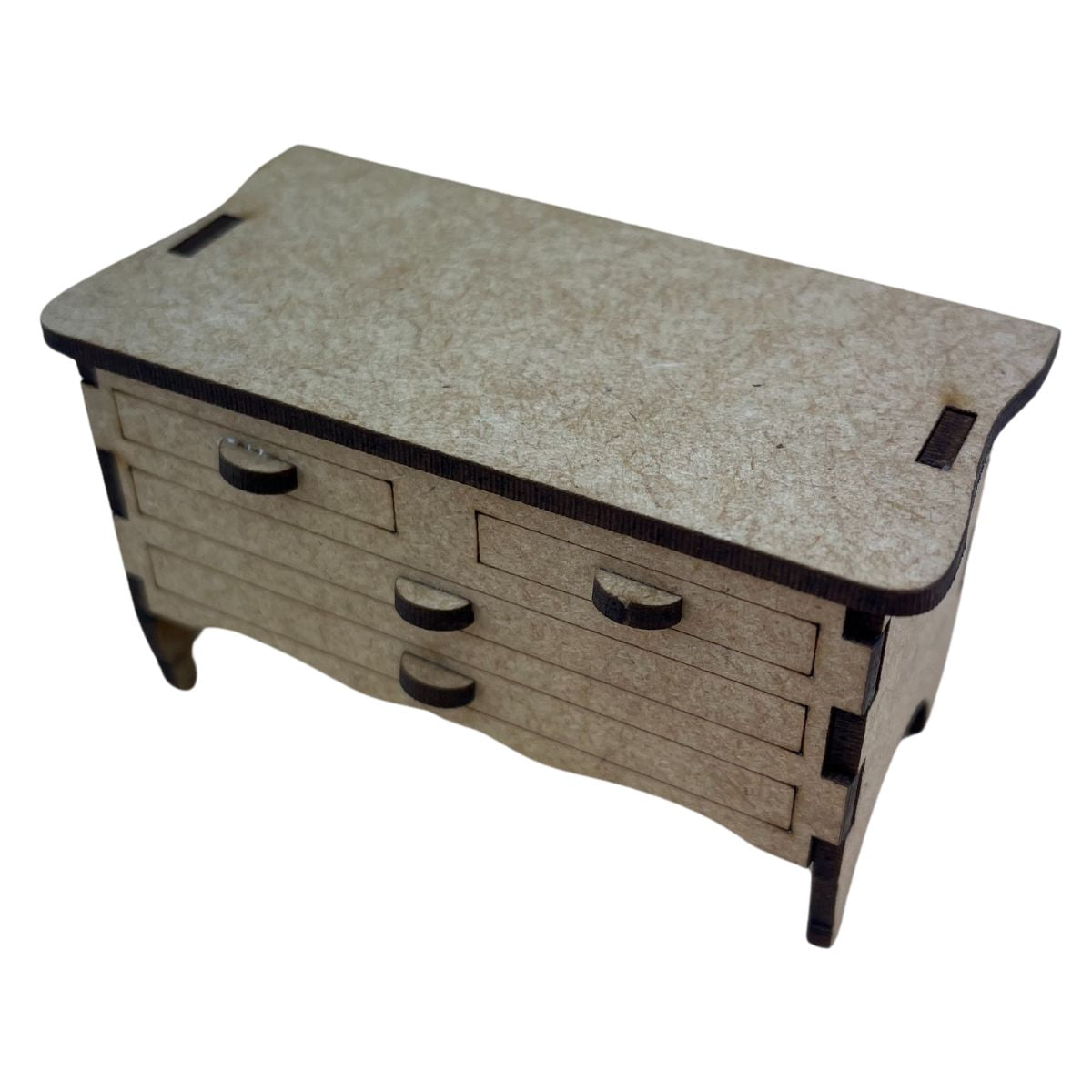 Cômoda com 4 Gavetas Clássica 9x5x4,5cm Miniatura em MDF - Palácio da Arte