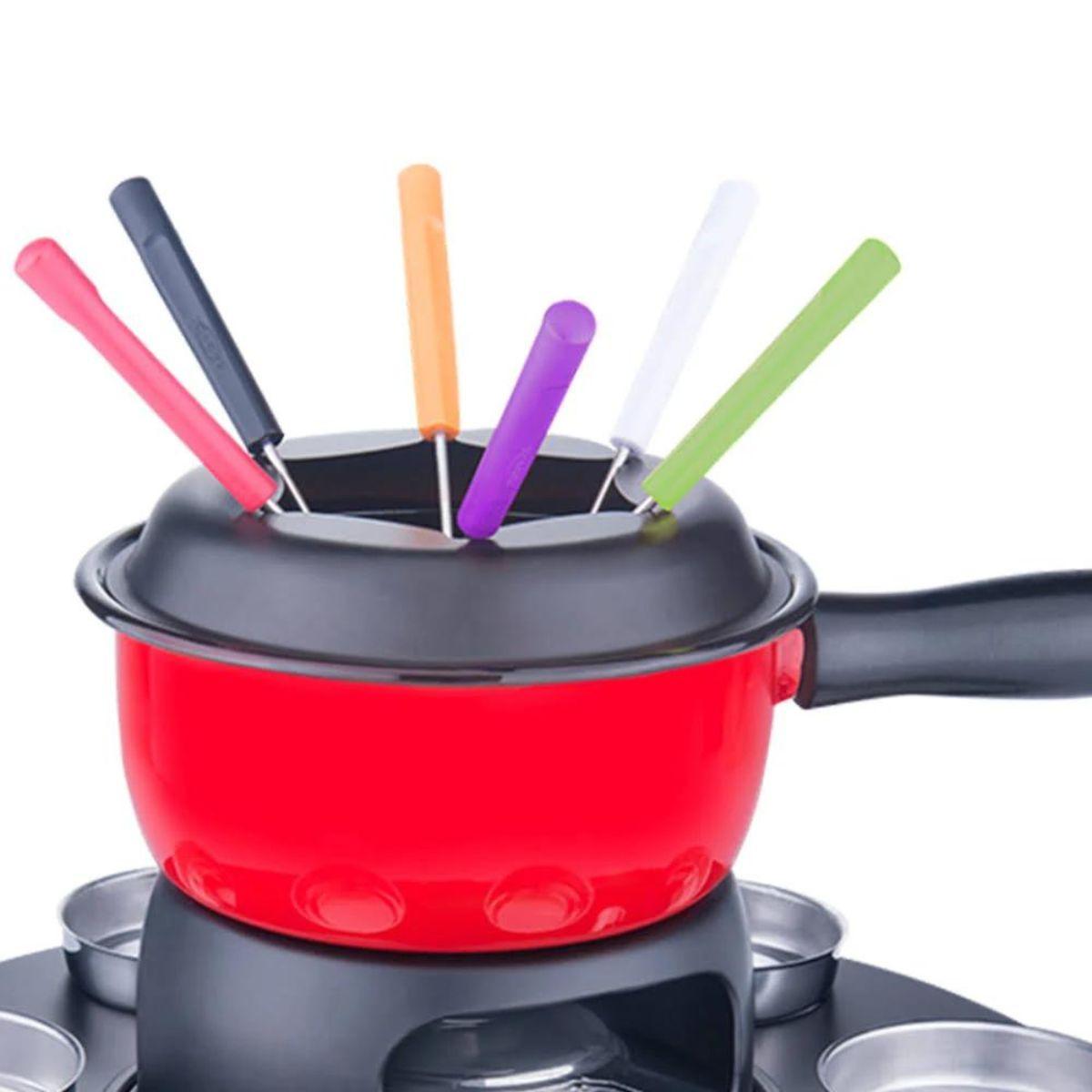 Conjunto para Fondue 17 peças Brinox Preto e Vermelho 1252/116 - Palácio da Arte