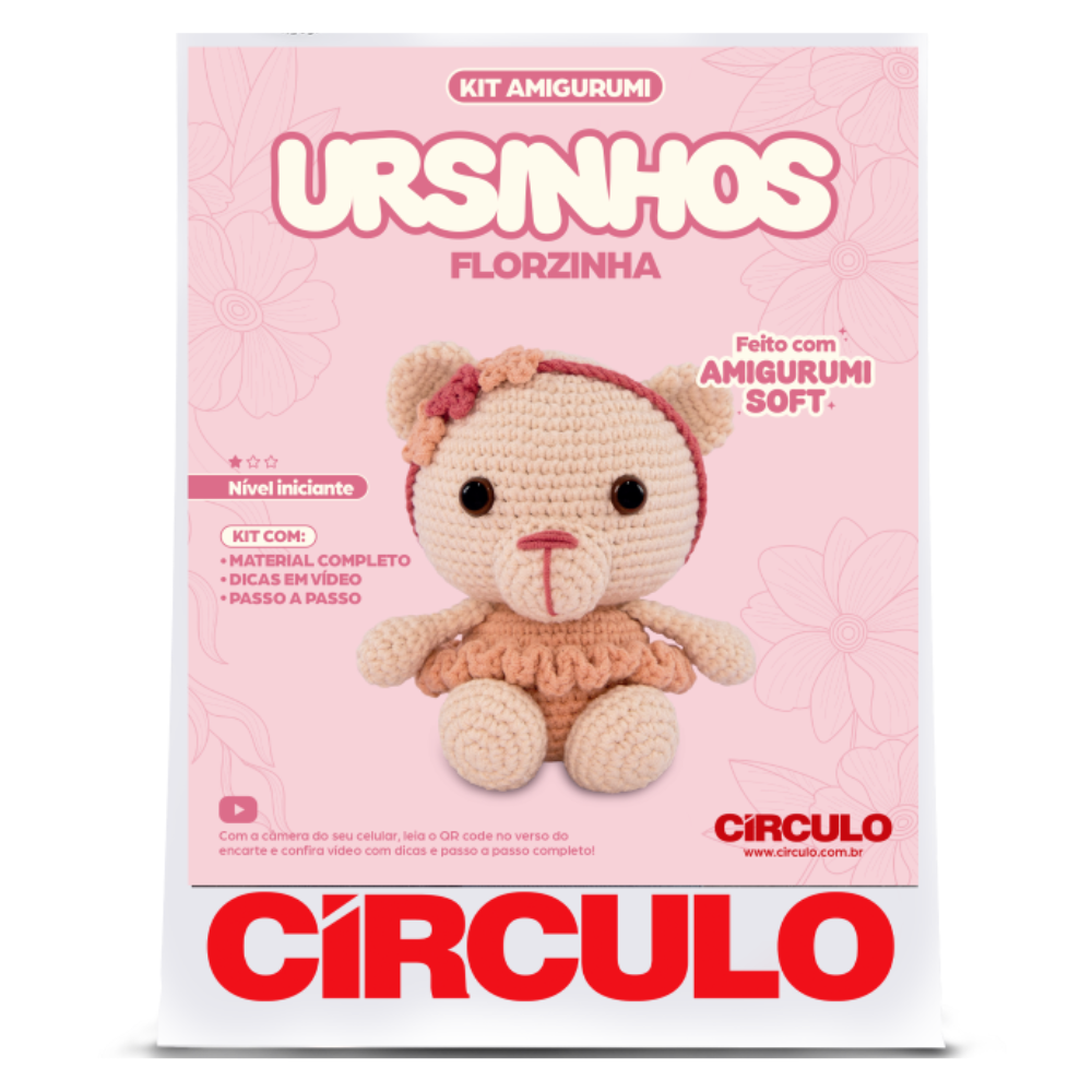 Kit Amigurumi Ursinhos Soft Círculo Cor 02 Florzinha