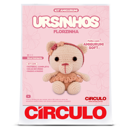 Kit Amigurumi Ursinhos Soft Círculo Cor 02 Florzinha