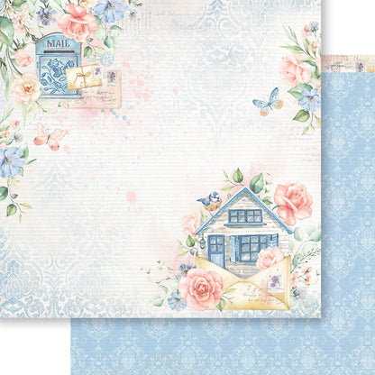 Papel Scrapbook Litoarte SD1-103 Amor com Arte Casa e Flores 30,5x30,5cm