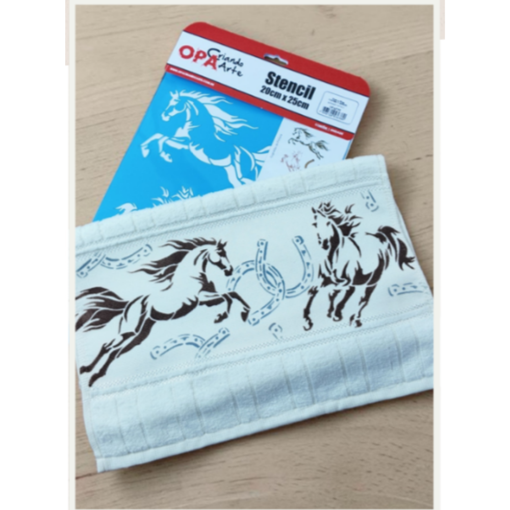 Stencil OPA 20x25 3795 Animais Cavalos