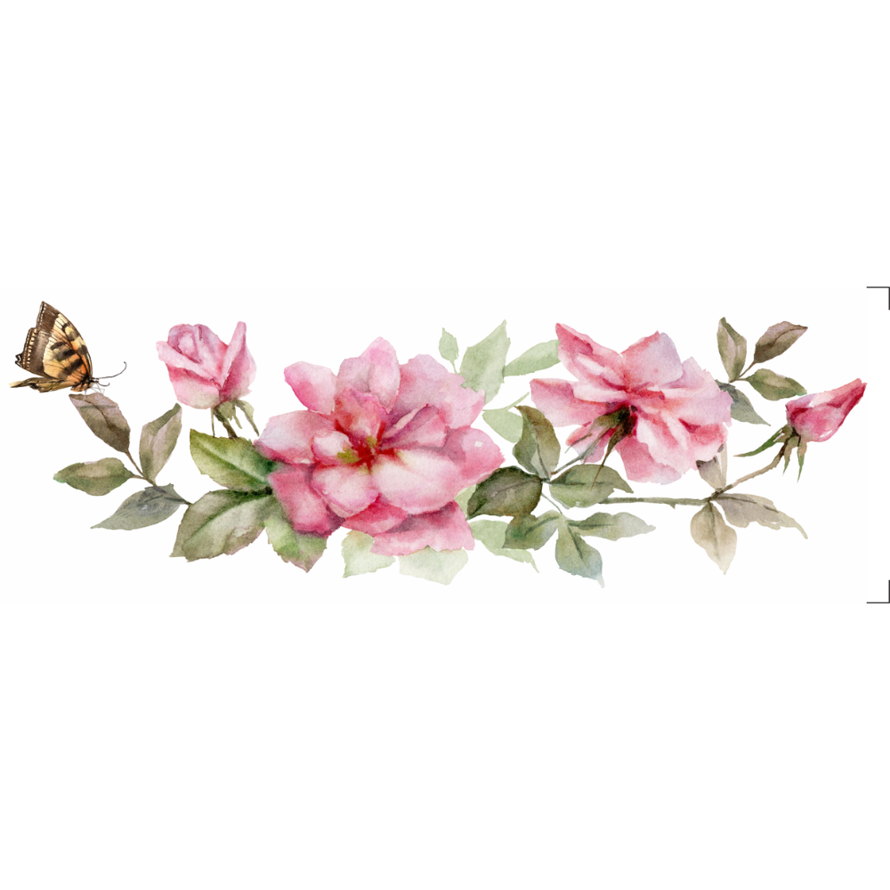 Transfer Têxtil 7x20cm  Opa 3833 Flores Rosas