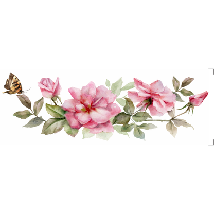 Transfer Têxtil 7x20cm  Opa 3833 Flores Rosas