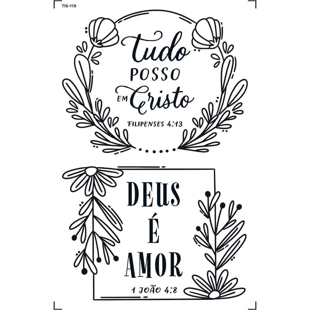 Transfer de Imagem 9,8x15cm TIS-119 Tudo Posso em Cristo
