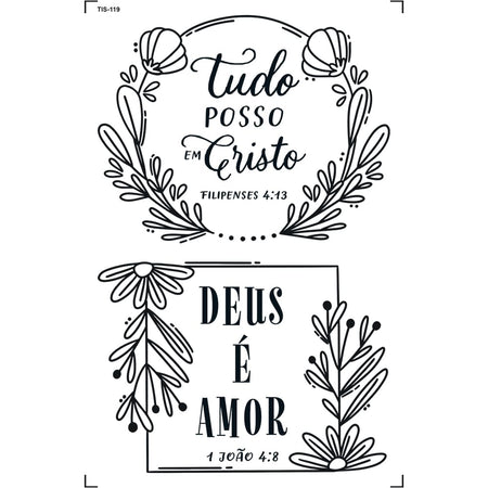 Transfer de Imagem 9,8x15cm TIS-119 Tudo Posso em Cristo