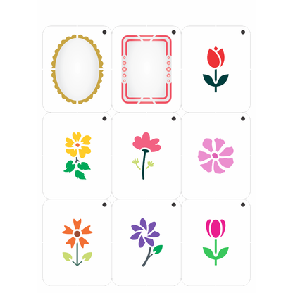 Stencil OPA 15x20 3743 Chaveirinho Florezinhas I