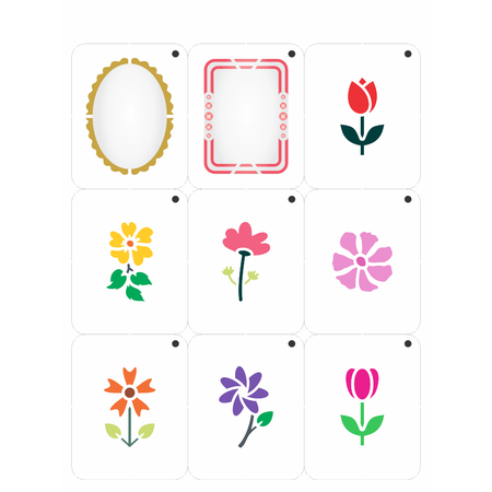 Stencil OPA 15x20 3743 Chaveirinho Florezinhas I