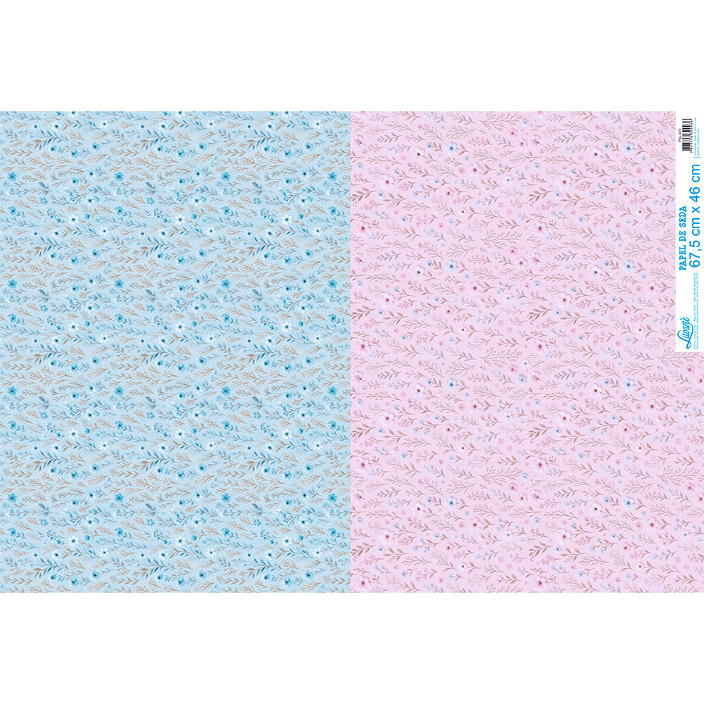 Papel Seda Litoarte PSL-075 Flores 67,5x46cm