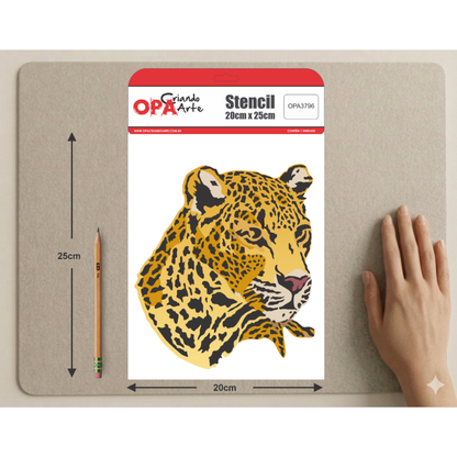 Stencil OPA 20x25 3796 Animais Onça