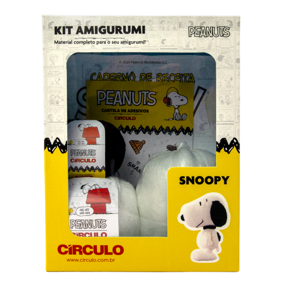 Kit Amigurumi Snoopy and Peanuts Círculo Cor 01 Snoopy