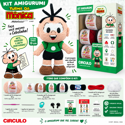 Kit Amigurumi Turma da Mônica Círculo Cor 02 Cebolinha