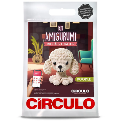 Kit Amigurumi Cães e Gatos Círculo Cor 3 Poodle