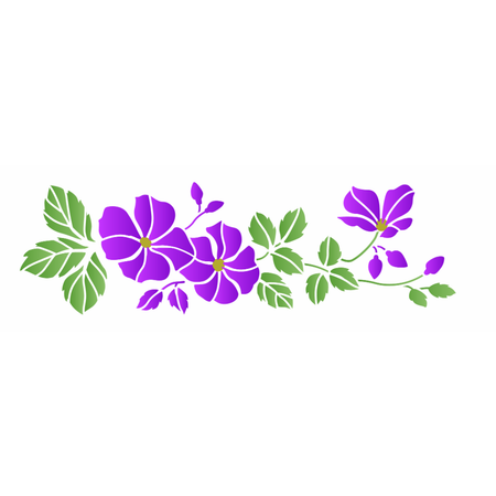 Stencil OPA 10x30 3765 Flores Violetas