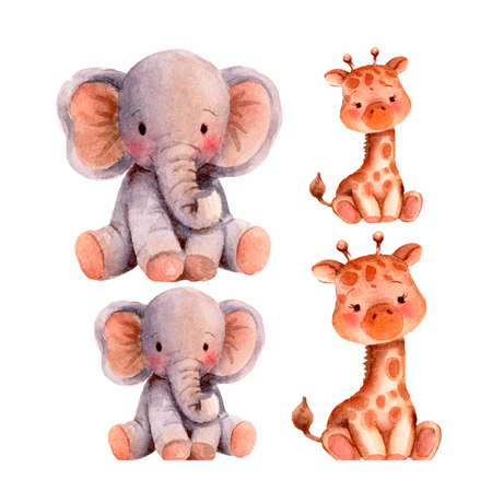 Transfer Têxtil 10x10cm  Opa 3857 Infantil Elefante e Girafa