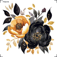 Transfer Têxtil Litoarte 8x8cm TTQ2-016 Flores Douradas