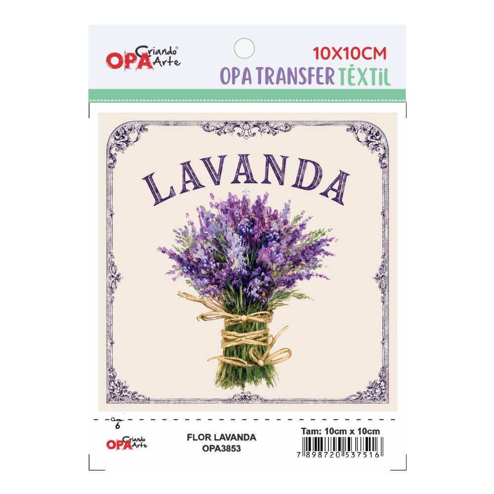 Transfer Têxtil 10x10cm  Opa 3853 Flor Lavanda
