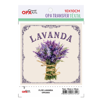 Transfer Têxtil 10x10cm  Opa 3853 Flor Lavanda
