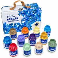 Kit Tinta para Tecido Fosca Acrilex 37ml Maleta 12 cores Edição Limitada