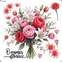Transfer Têxtil 13,5x13,5cm TTQ4-095 O Amor Floresce