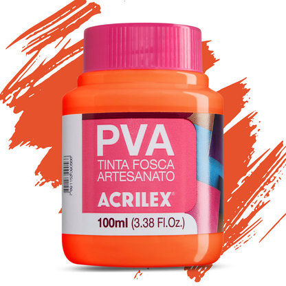 Kit 12 Tintas PVA Acrilex 100ml Fosca Artesanato