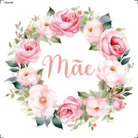 Transfer Têxtil 13,5x13,5cm TTQ4-094 Mãe e Rosas