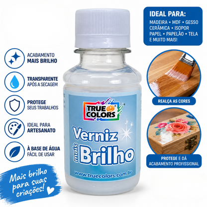 Verniz Acrílico Mais Brilho 100ml True Colors