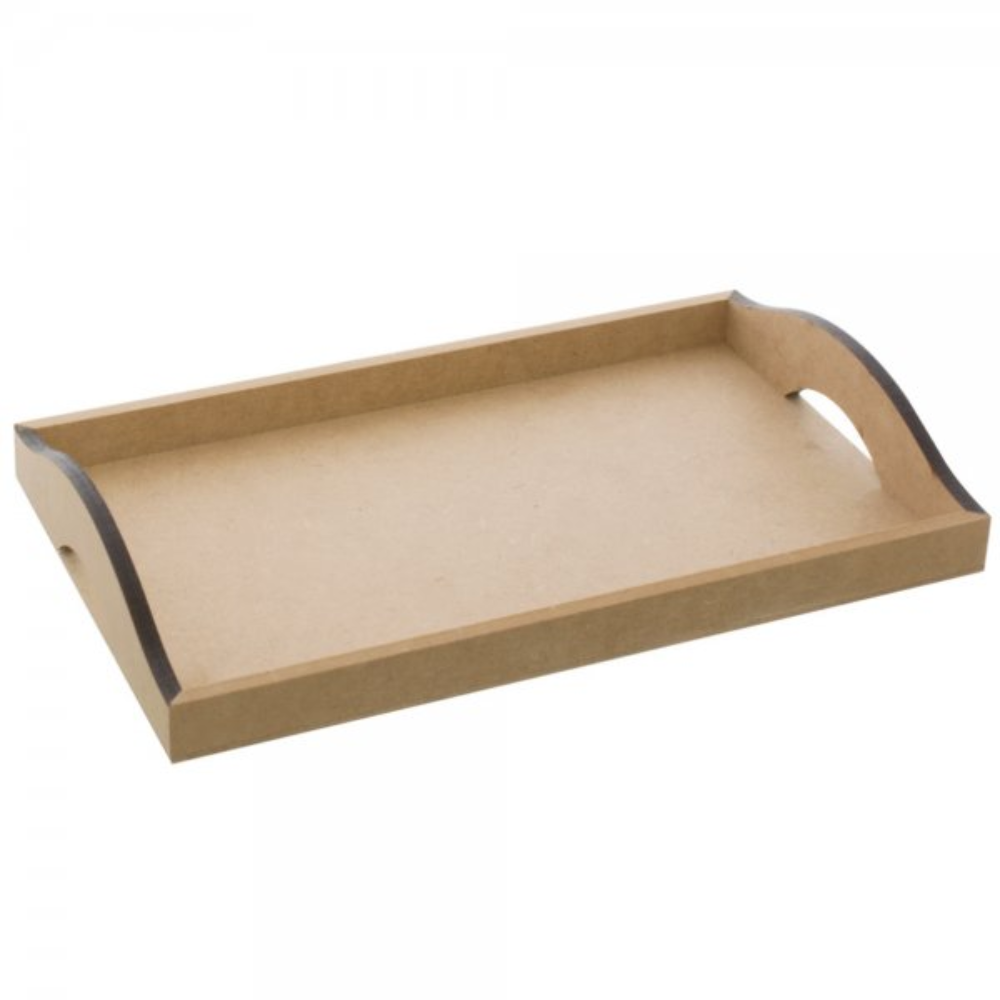 Bandeja em MDF Retangular Baixa com Alça 31x19,5x4cm
