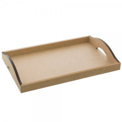 Bandeja em MDF Retangular Baixa com Alça 31x19,5x4cm