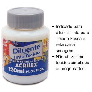 Diluente Acrilex de Tinta para Tecido 120ml - Palácio da Arte