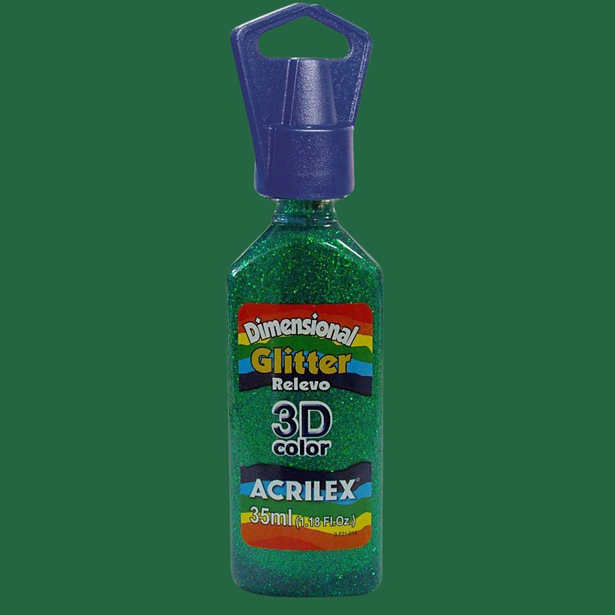 Dimensional Relevo Glitter Acrilex 3D Color 35ml - Palácio da Arte