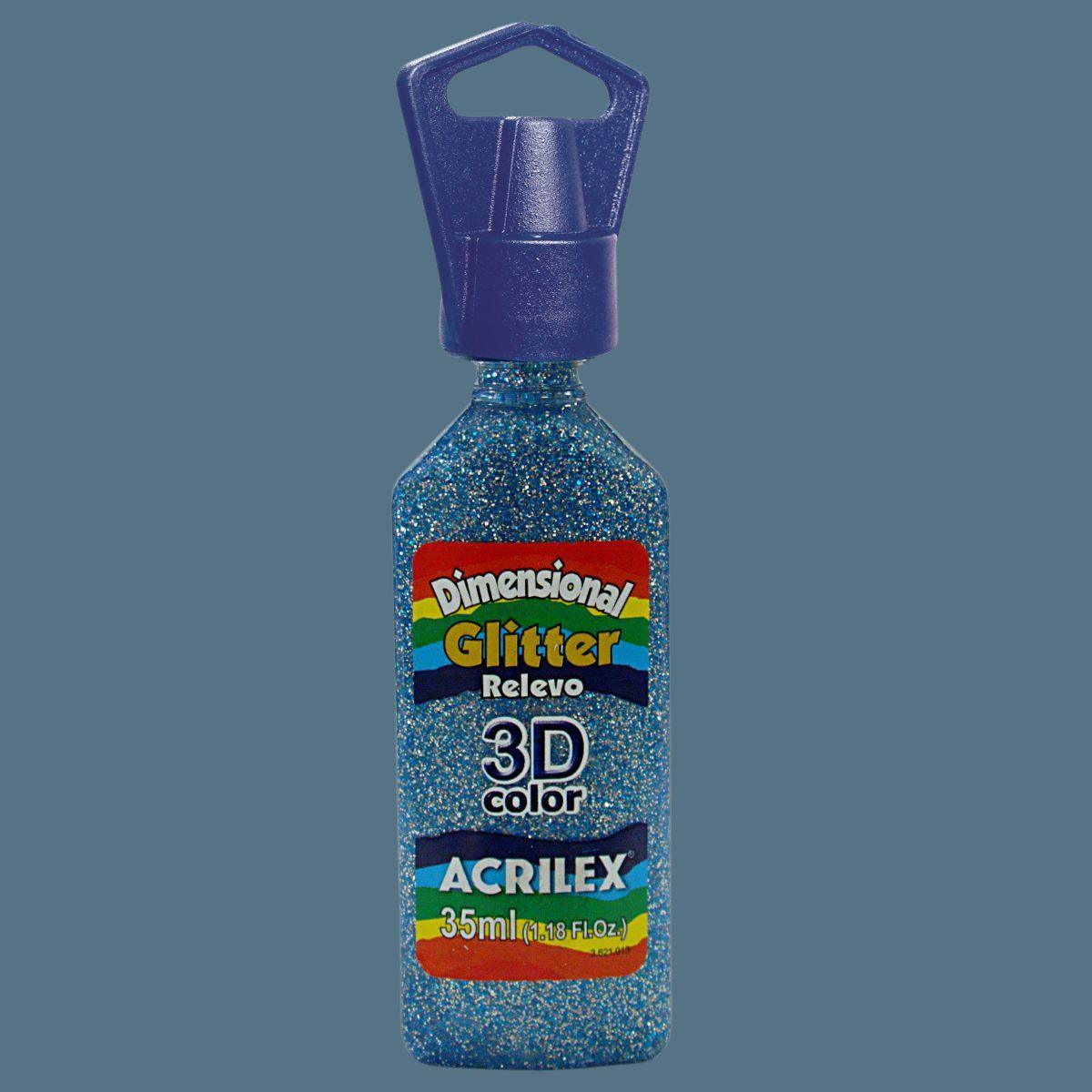 Dimensional Relevo Glitter Acrilex 3D Color 35ml - Palácio da Arte