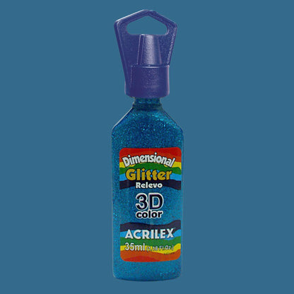 Dimensional Relevo Glitter Acrilex 3D Color 35ml - Palácio da Arte