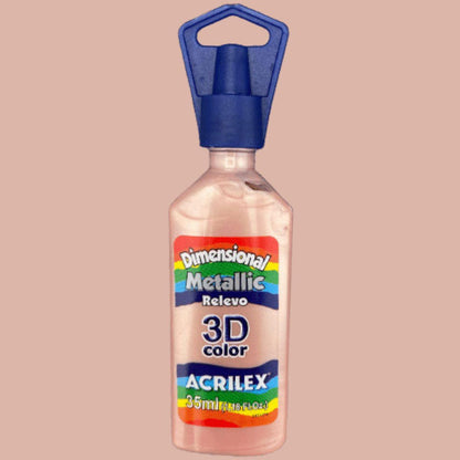 Dimensional Relevo Metallic Acrilex 3D Color 35ml - Palácio da Arte