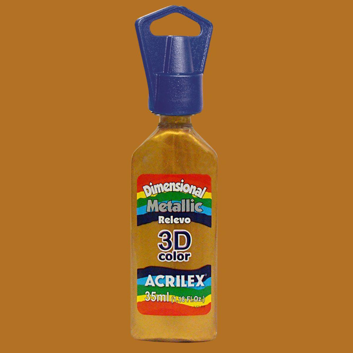 Dimensional Relevo Metallic Acrilex 3D Color 35ml - Palácio da Arte