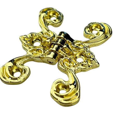 Dobradiça Borboleta Colonial M em Metal Dourado 4,1x3,3cm Kit com 2 peças - Palácio da Arte