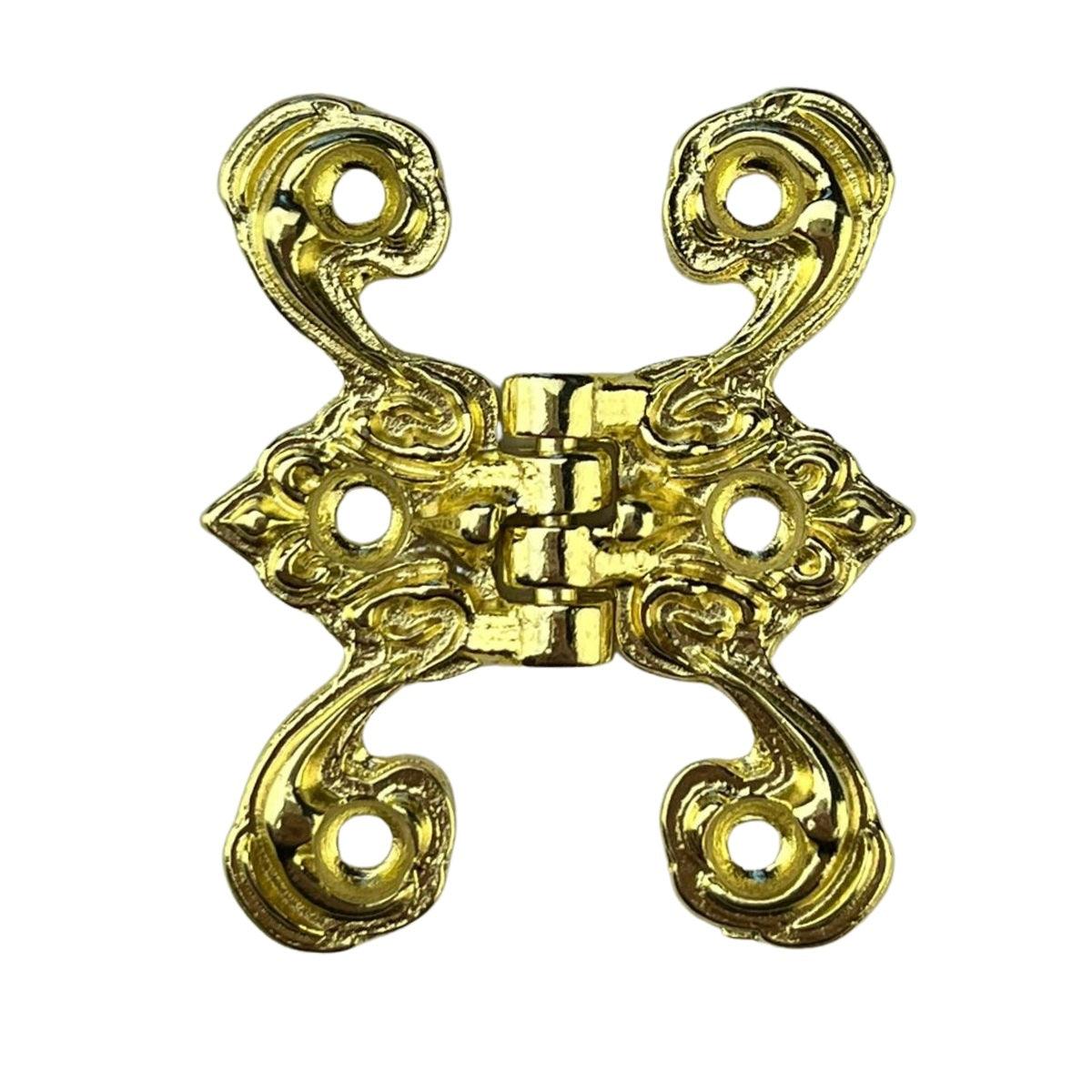 Dobradiça Borboleta Colonial M em Metal Dourado 4,1x3,3cm Kit com 2 peças - Palácio da Arte