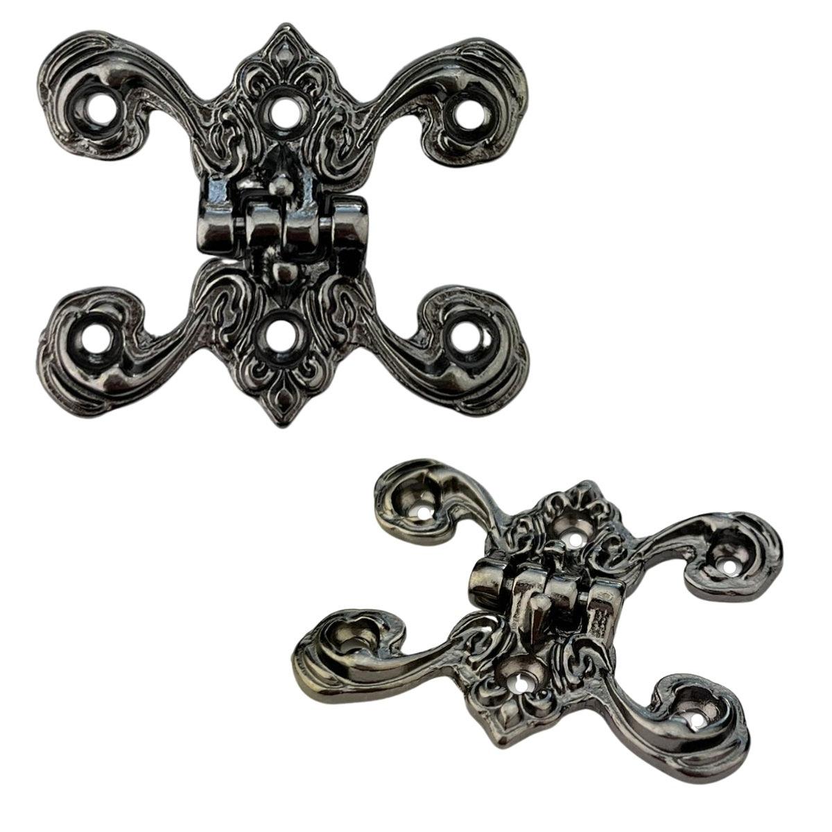 Dobradiça Borboleta Colonial M em Metal Grafite 4,1x3,3cm Kit com 2 peças - Palácio da Arte