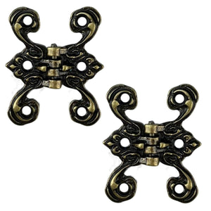 Dobradiça Borboleta Colonial M em Metal Ouro Velho 4,1x3,3cm Kit com 2 peças - Palácio da Arte