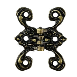 Dobradiça Borboleta Colonial M em Metal Ouro Velho 4,1x3,3cm Kit com 2 peças - Palácio da Arte