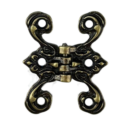 Dobradiça Borboleta Colonial M em Metal Ouro Velho 4,1x3,3cm - Palácio da Arte