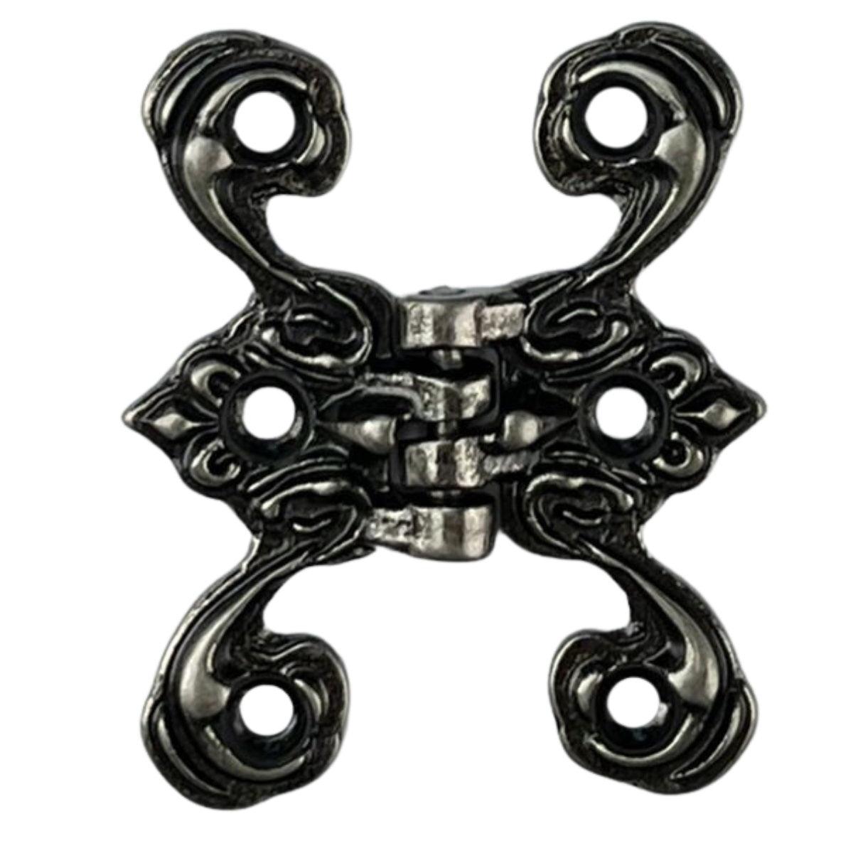 Dobradiça Borboleta Colonial M em Metal Prata Velho 4,1x3,3cm Kit com 2 Peças - Palácio da Arte
