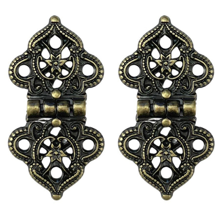 Dobradiça Indiana em Metal Ouro Velho 2,8x5,3cm Kit com 2 peças - Palácio da Arte