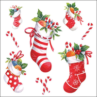 Guardanapo de Papel Decoupage 33x33 33320200 Natal X-mas Stockings White