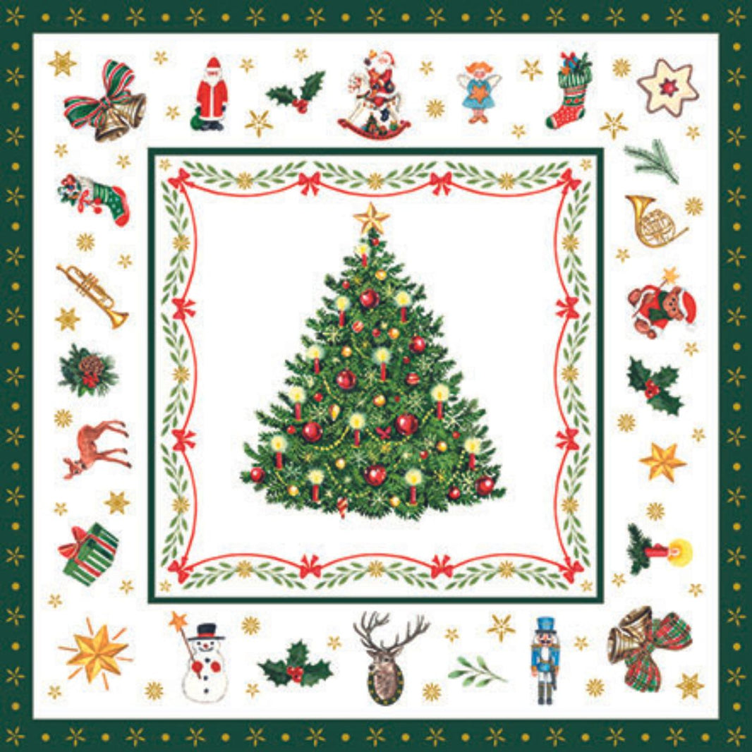 Guardanapo Decoupage Ambiente Christmas Evergreen White 33x33 com 2 Unidades