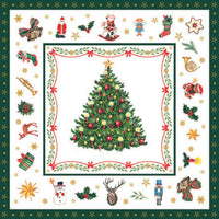 Guardanapo de Papel Decoupage 33x33 Natal Christmas Evergreen White 33314515